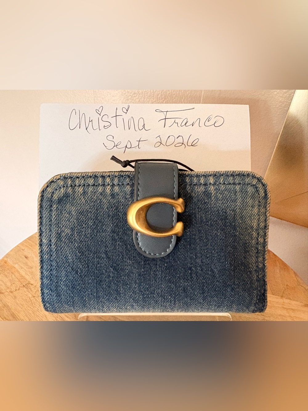 Coach Denim Wallet with Gold hardware NWT